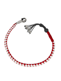Dealer Leather Get Back Whip Red/White 36in Monkey Fist Skulls