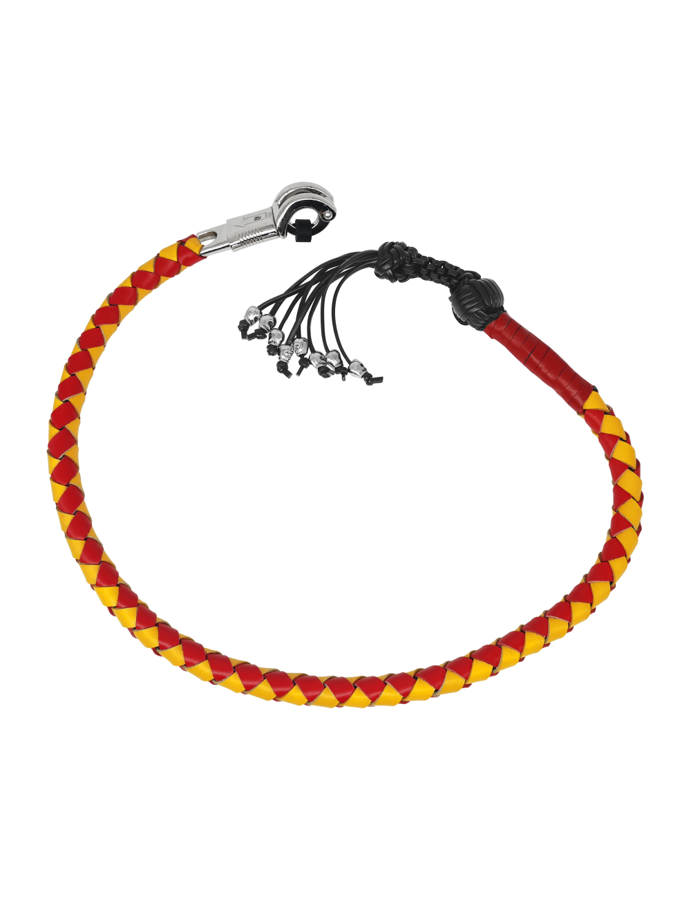 Dealer Leather Get Back Whip Yellow Red Skulls 36in