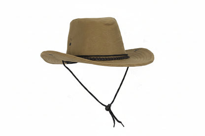 Dream Apparel Men's Brown Premium Leather Western Cowboy Hat