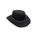 Dream Apparel Men's Black Premium Leather Western Cowboy Studded Hat