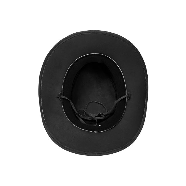 Dream Apparel Men's Black Crackle-Finish Premium Leather Western Studded Cowboy Hat