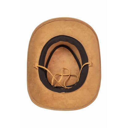 Dream Apparel Men's Camel Premium Leather Western Cowboy Hat