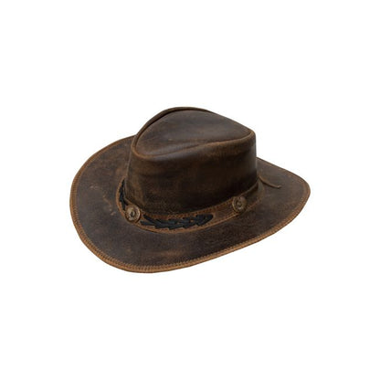 Dream Apparel Men's Brown Premium Leather Western Cowboy Hat