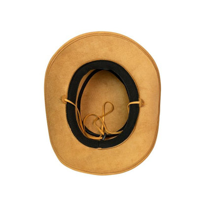 Dream Apparel Men's Camel Crackle-Finish Premium Leather Western Cowboy Hat