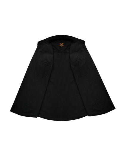Mens Biker Cut off Cotton Shirt Solid Black