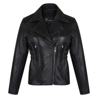 Ladies Premium Cowhide Braid and Stud Motorcycle Leather Jacket