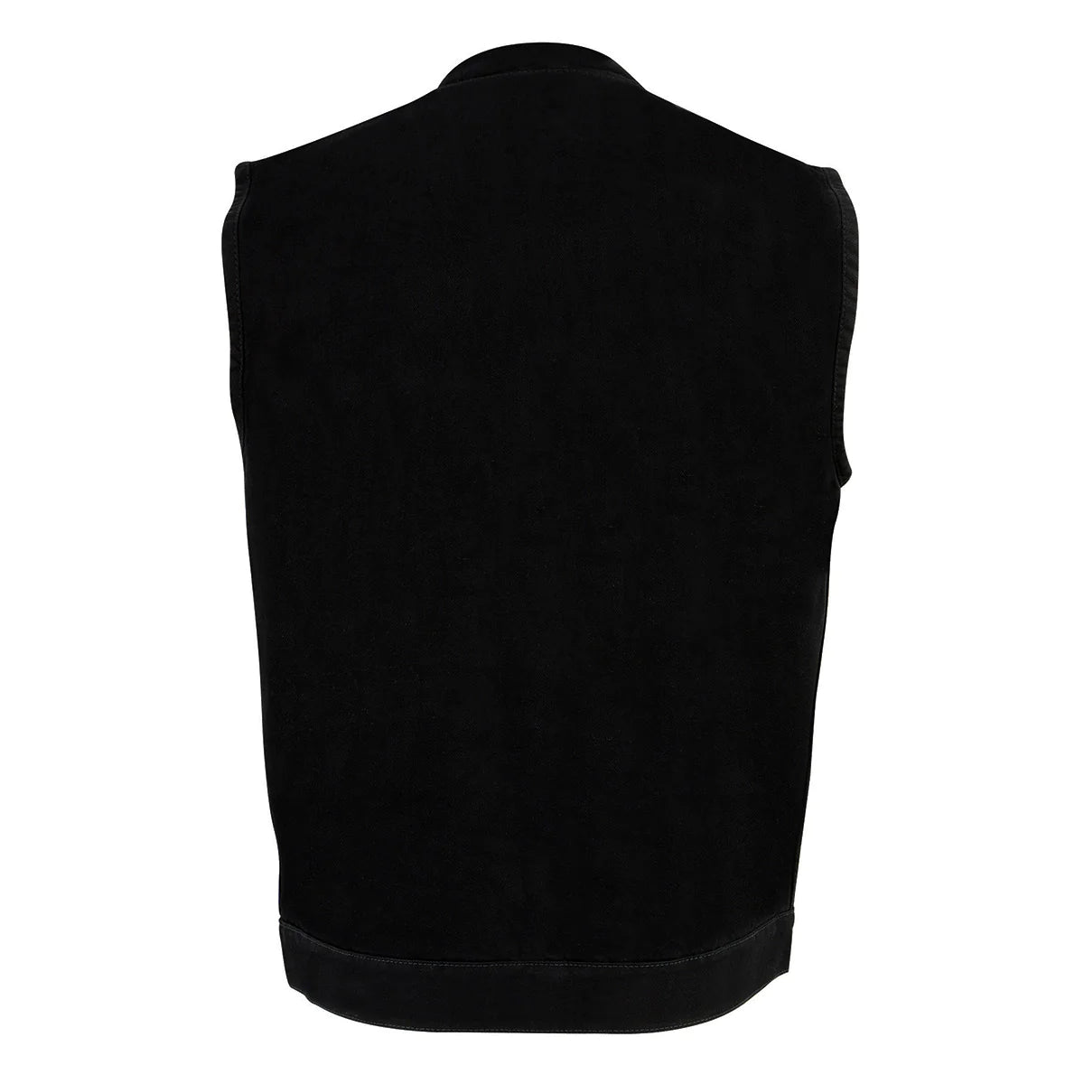 Men's Black Denim Snap Front Club Style Vest
