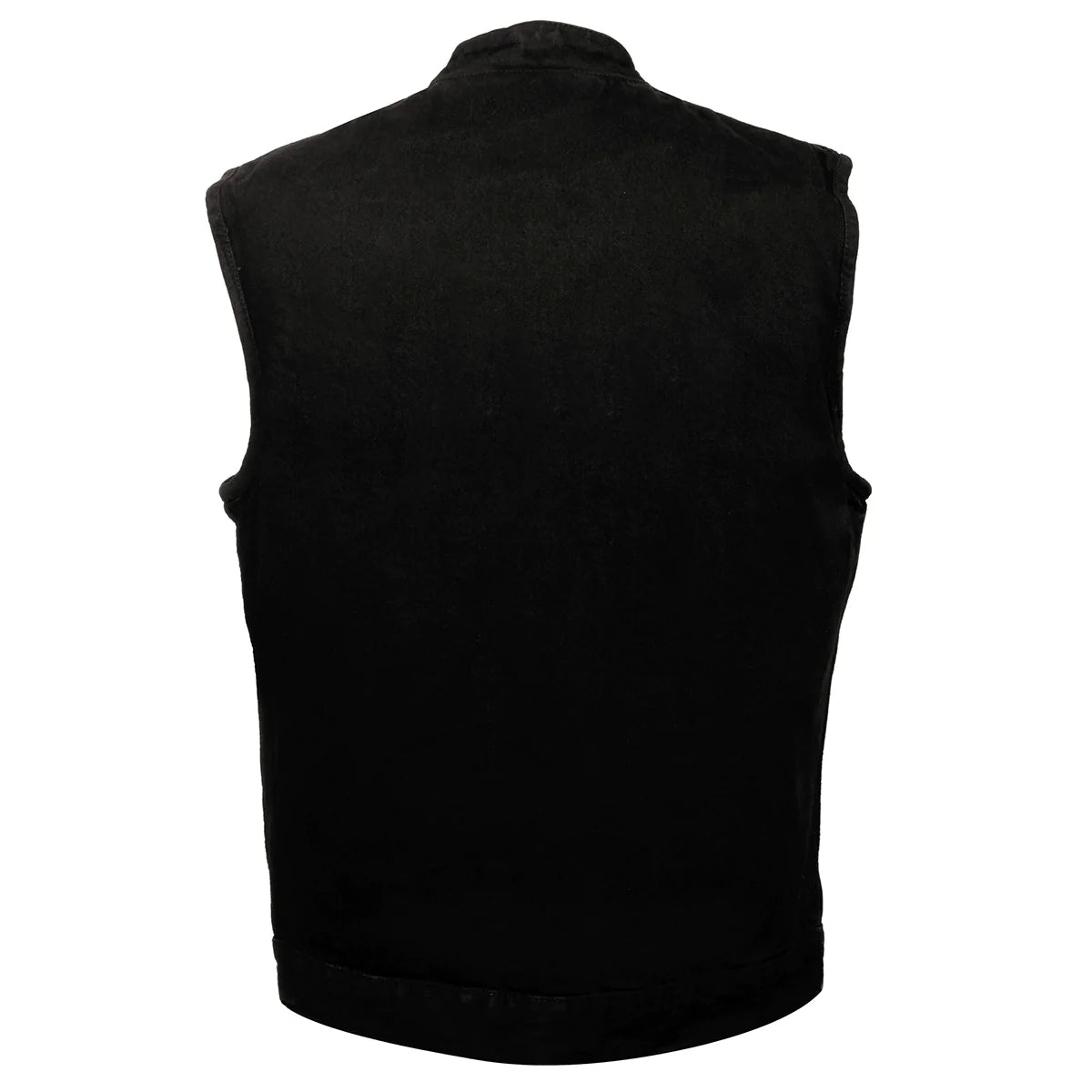 Men's Black Denim Snap Front Club Style Vest