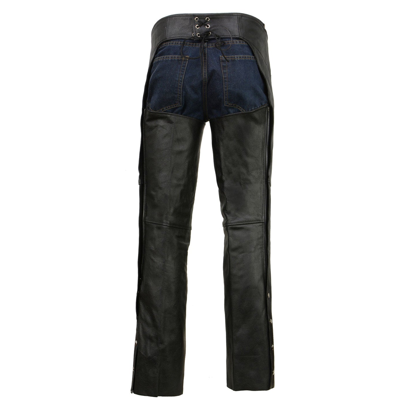 Men's Black Classic Leather Chaps with Coin Pocket EL1117BO