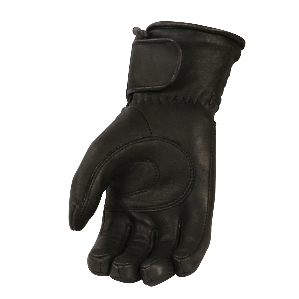 Men's Black Deerskin Leather Thermal Lined Gauntlet Gloves
