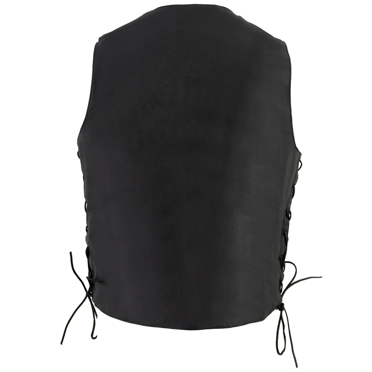 Men's Black Classic Side Lace MC Leather Vest