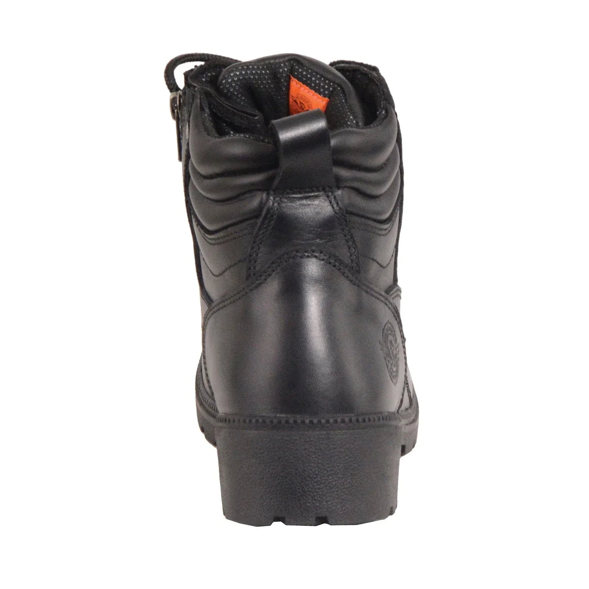 Womens Black Waterproof Lace-Up Boots with Side Zipper