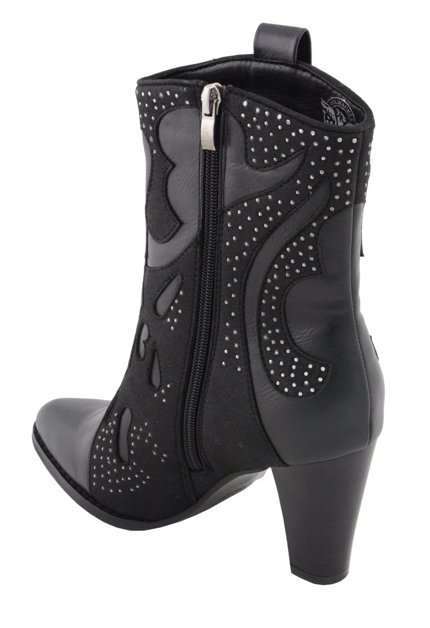 Womens Black Western Style Boots with Studded Bling