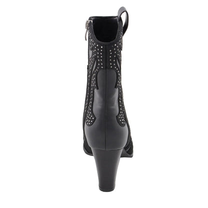 Womens Black Western Style Boots with Studded Bling