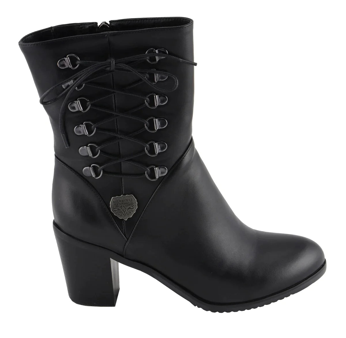 Womens Black Lace Side Riding Boots