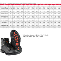 Men's Black Leather Lace-Up Motorcycle Riding Boots with Side Zipper