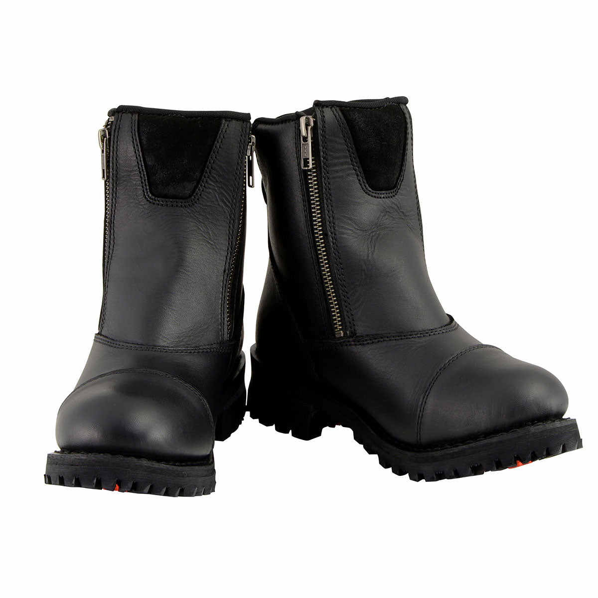 MBM102 Men's Motorcycle Boots With Double Sided Zipper Black
