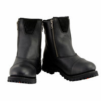 MBM102 Men's Motorcycle Boots With Double Sided Zipper Black