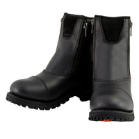 MBM102 Men's Motorcycle Boots With Double Sided Zipper Black