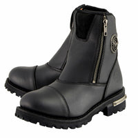 MBM102 Men's Motorcycle Boots With Double Sided Zipper Black