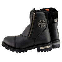 MBM102 Men's Motorcycle Boots With Double Sided Zipper Black