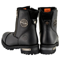 MBM102 Men's Motorcycle Boots With Double Sided Zipper Black