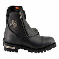 MBM102 Men's Motorcycle Boots With Double Sided Zipper Black