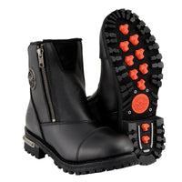 MBM102 Men's Motorcycle Boots With Double Sided Zipper Black