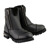 MBM102 Men's Motorcycle Boots With Double Sided Zipper Black