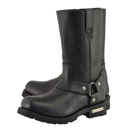 Men's Black 'Wide-Width' 11-inch Classic Square Toe Harness Boots