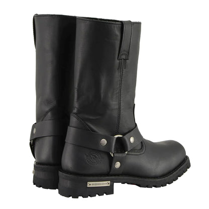 Men's Black 'Wide-Width' 11-inch Classic Square Toe Harness Boots