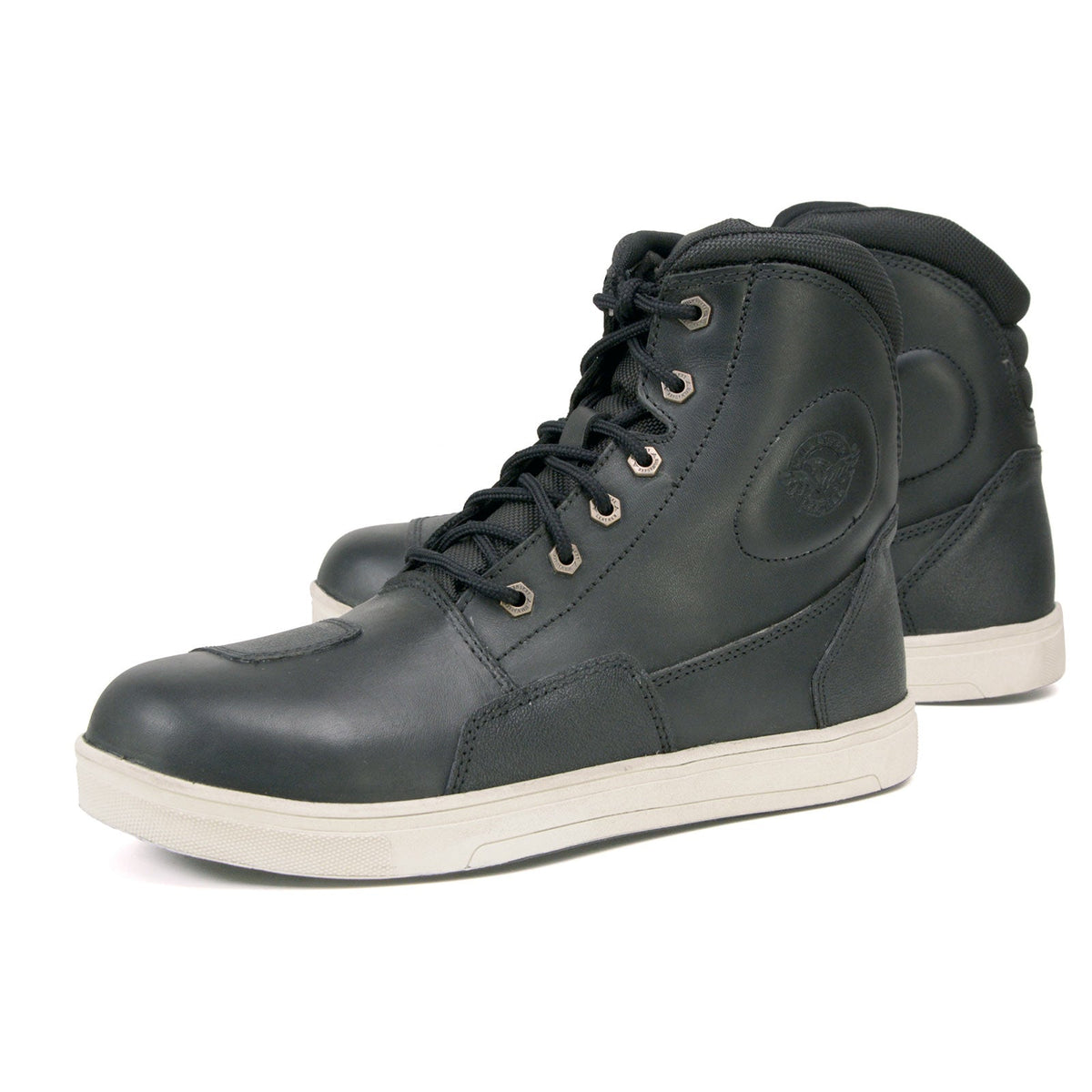 MBM9002 Men's Reinforced Leather Biker Riding Shoes Shift Protection