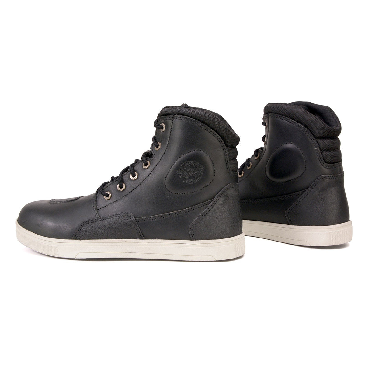 MBM9002 Men's Reinforced Leather Biker Riding Shoes Shift Protection