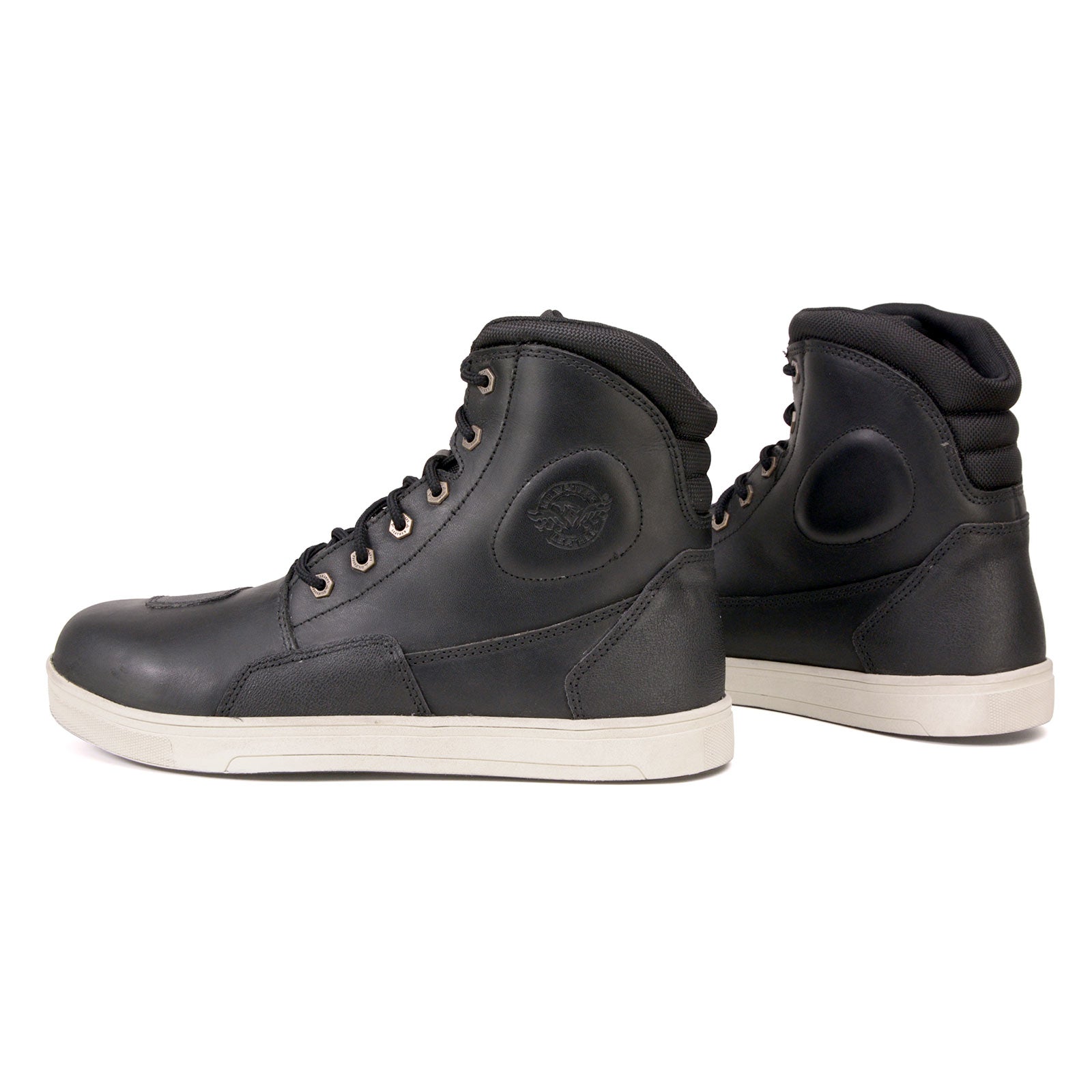 MBM9002 Men's Reinforced Leather Biker Riding Shoes Shift Protection