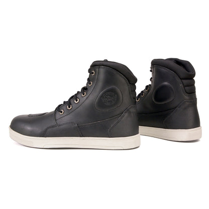 MBM9002 Men's Reinforced Leather Biker Riding Shoes Shift Protection