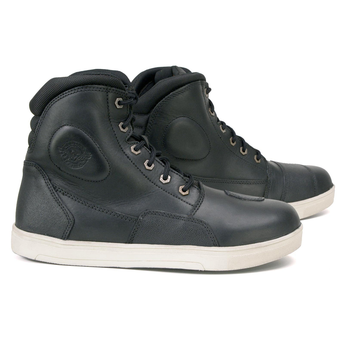 MBM9002 Men's Reinforced Leather Biker Riding Shoes Shift Protection