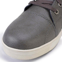 Men's Leather and Canvas Street Riding Waterproof Shoes Grey