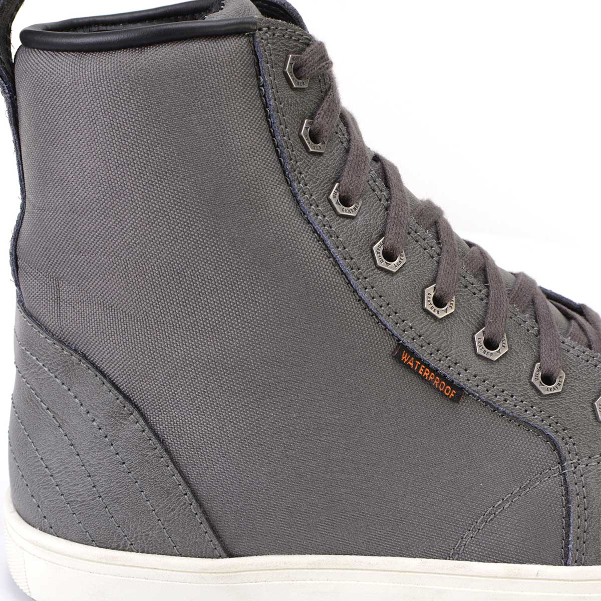 Men's Leather and Canvas Street Riding Waterproof Shoes Grey