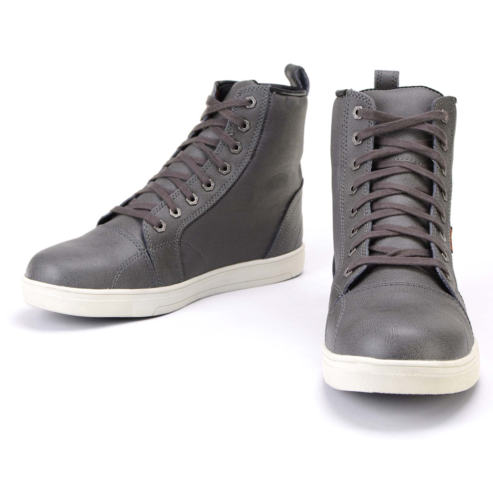Men's Leather and Canvas Street Riding Waterproof Shoes Grey