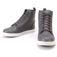 Men's Leather and Canvas Street Riding Waterproof Shoes Grey