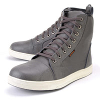 Men's Leather and Canvas Street Riding Waterproof Shoes Grey