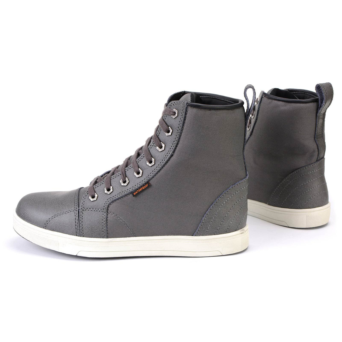 Men's Leather and Canvas Street Riding Waterproof Shoes Grey