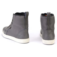 Men's Leather and Canvas Street Riding Waterproof Shoes Grey