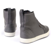 Men's Leather and Canvas Street Riding Waterproof Shoes Grey