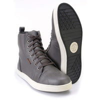 Men's Leather and Canvas Street Riding Waterproof Shoes Grey