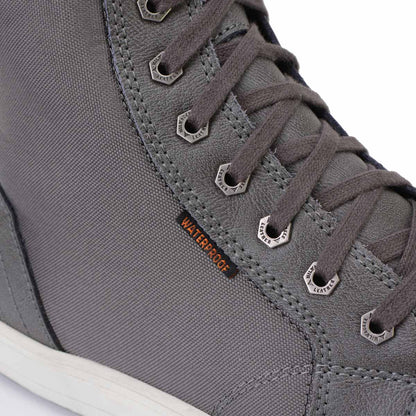 Men's Leather and Canvas Street Riding Waterproof Shoes Grey