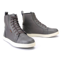 Men's Leather and Canvas Street Riding Waterproof Shoes Grey