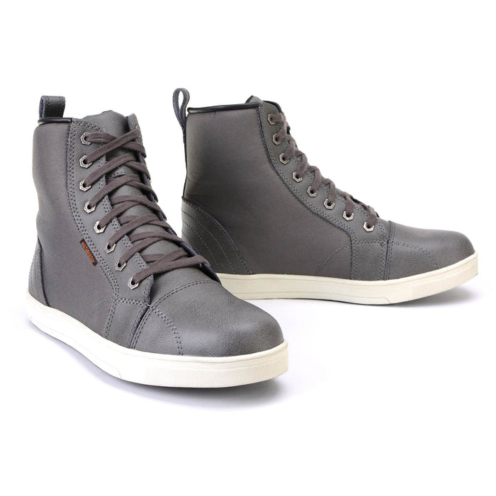 Men's Leather and Canvas Street Riding Waterproof Shoes Grey