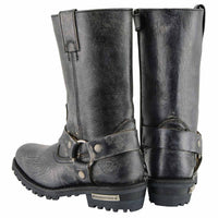 11-inch Classic Harness Square Toe Motorcycle Boots Distressed Gray