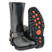 11-inch Classic Harness Square Toe Motorcycle Boots Distressed Gray